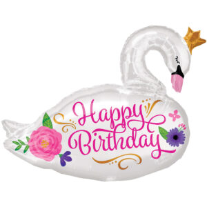 Folienballon Schwan "Happy Birthday"