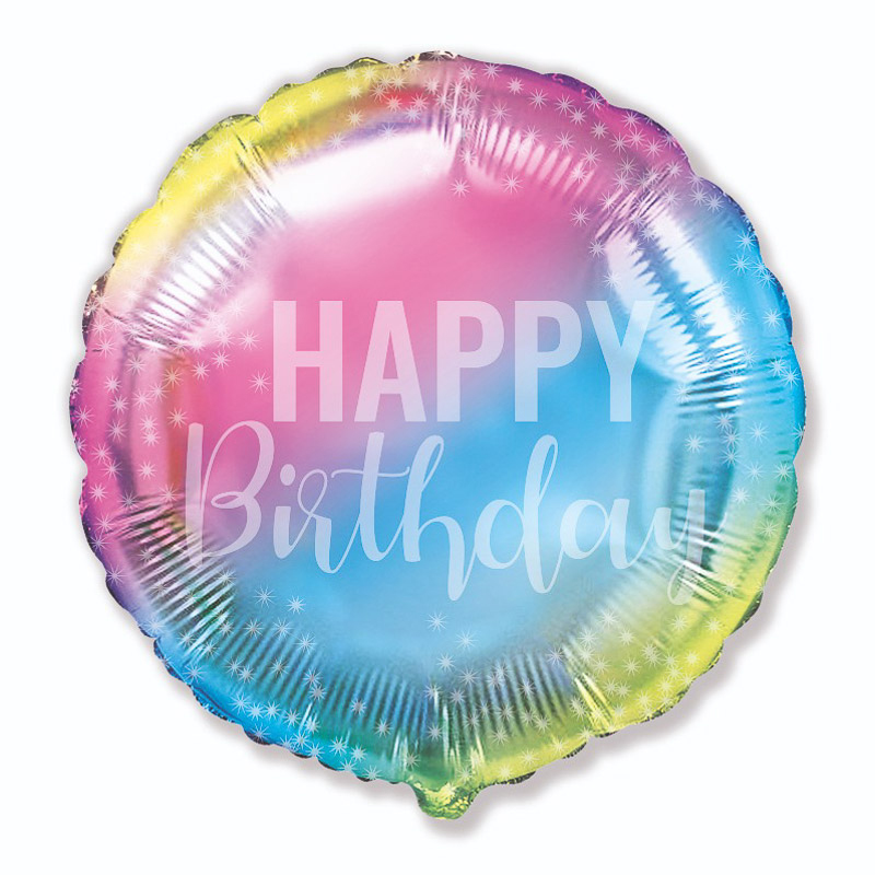 Ballon "Happy Birthday" Pastell Rund