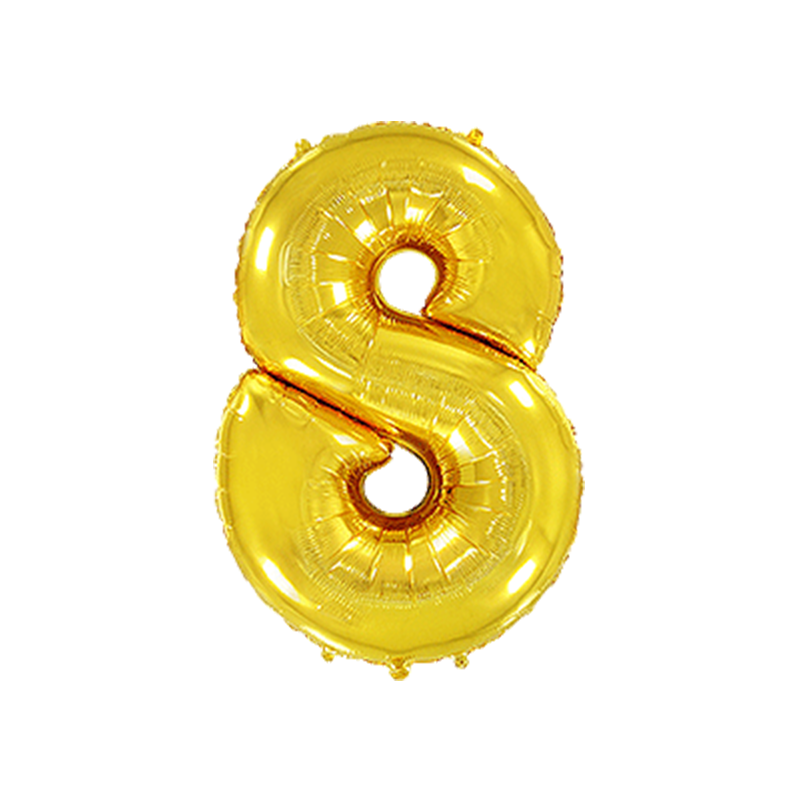 Folienballon Zahl 8 - Gold
