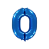 Folienballon Zahl 0 - Blau