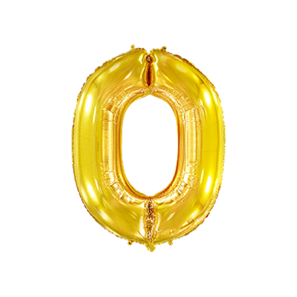 Folienballon Zahl 0 - Gold