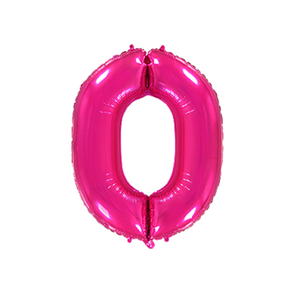 Folienballon Zahl 0 - Pink