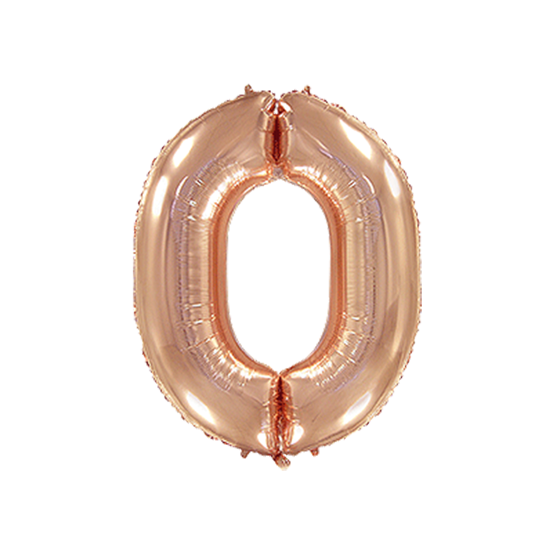 Folienballon Zahl 0 - Rosegold