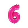 Folienballon Zahl 6 - Pink