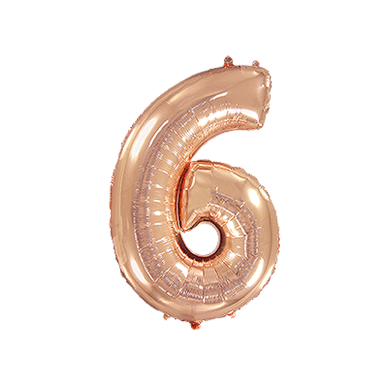 Folienballon Zahl 6 - Rosegold