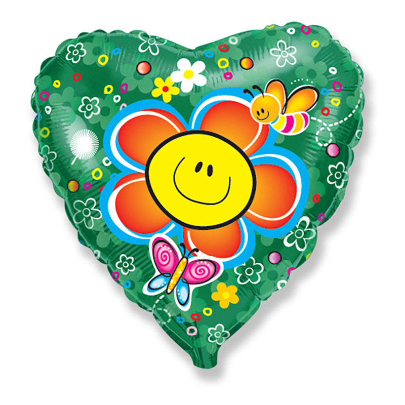 Folienballon Flower Herz Grün