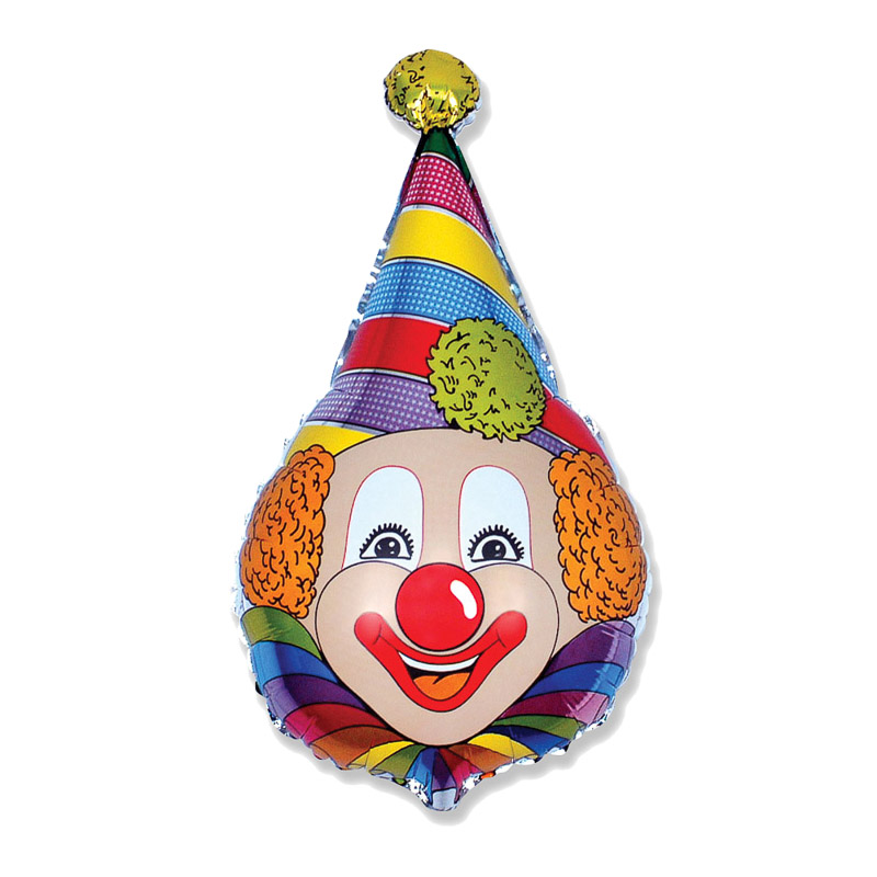 Folienballon Clown mit buntem Hut