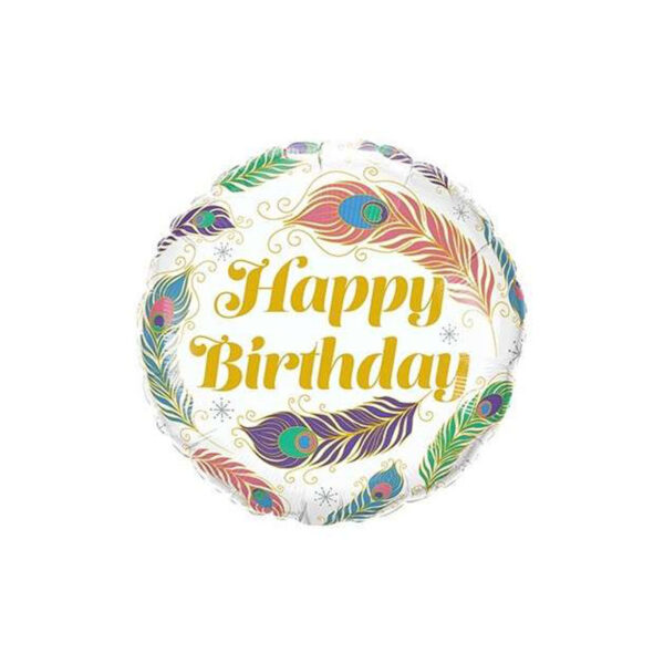 Luftballon mit einem Schriftzug "Happy Birthday", rund