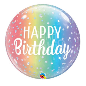 Luftballon mit "Happy Birthday" Schriftzug, Pastel Farben