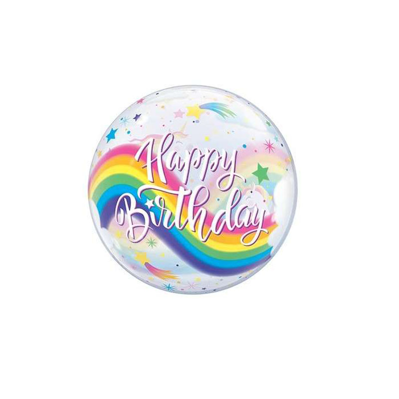 Luftballon mit Schriftzug "Happy Birthday!" in Kugelform