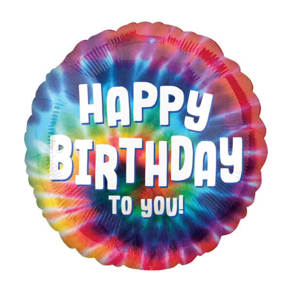 Luftballon mit einem "Happy Birthday to you" Schriftzug, rund, verschiedene Farben