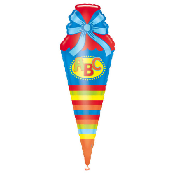 Luftballon in Form von einer Zuckertüte und "ABC" Schriftzug