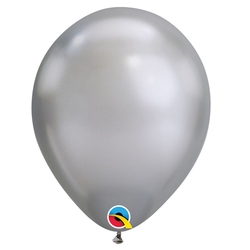 Gummi Luftballon, chrome, silber
