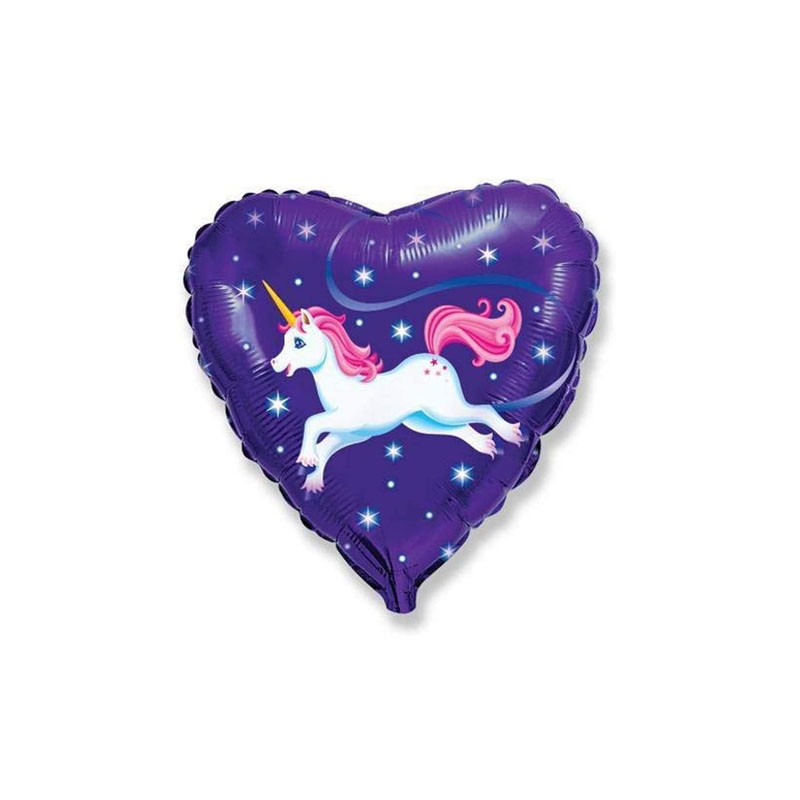 Luftballon, EInhorn, herzform, blau