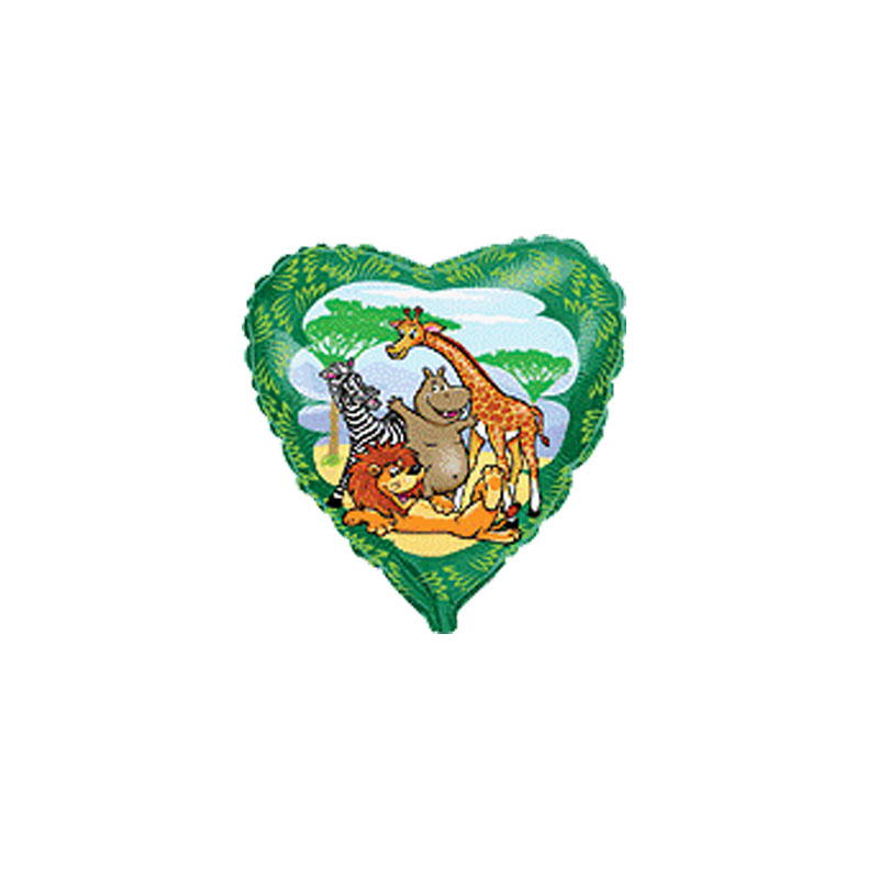 Luftballon, Dschungeltiere, Herz, Grün
