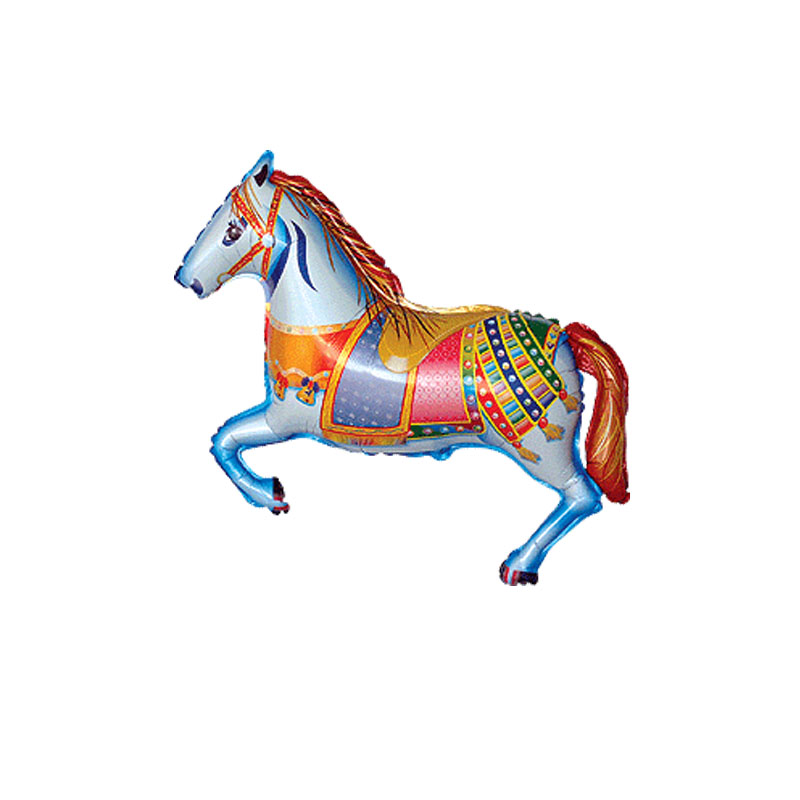 Luftballon, Karusellpferd, Bunt, Folie