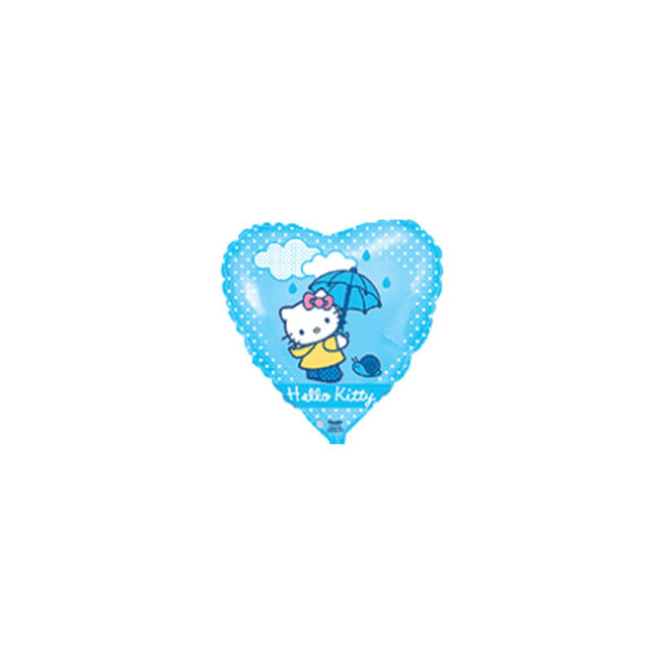 Luftballon "Hello Kitty",Herzform, Blau