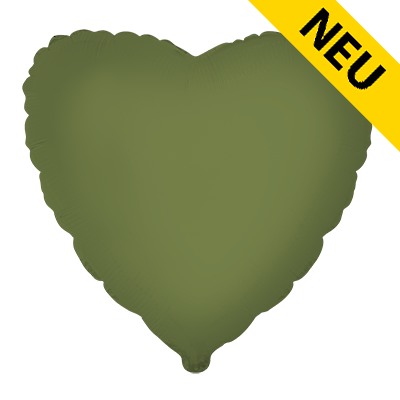 Folienballon Herz Matt Olivgrün