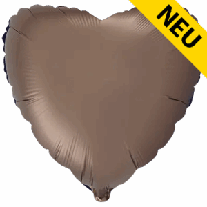 Folienballon Herz Satin Braun