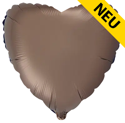 Folienballon Herz Satin Braun